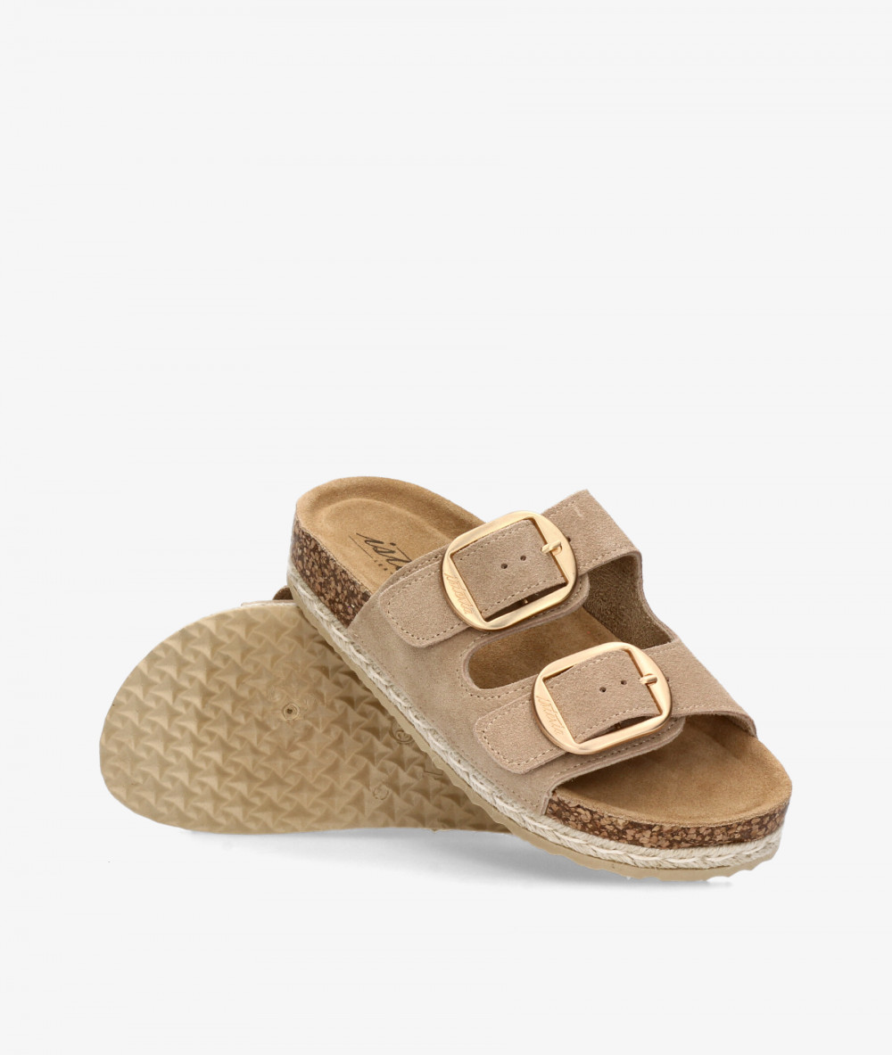 Sandalias ISTERIA  1012 en serraje taupe