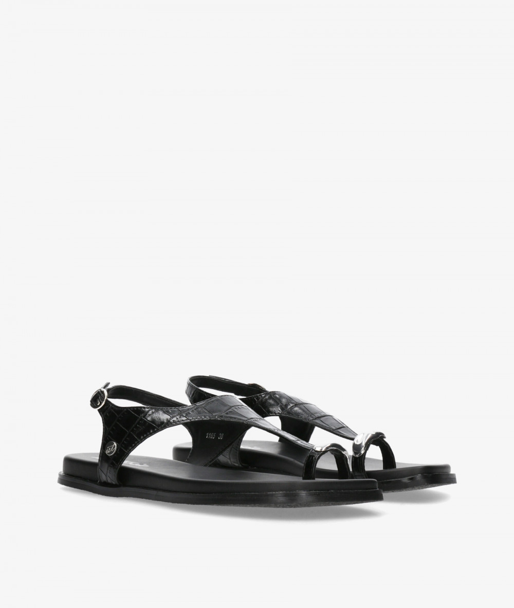Sandalias ISTERIA  1165 en coco negro