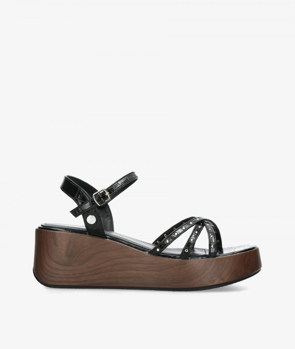 Sandalias ISTERIA  1111 en coco negro