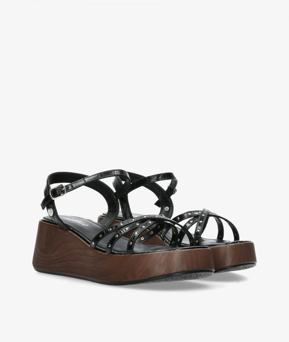 Sandalias ISTERIA  1111 en coco negro