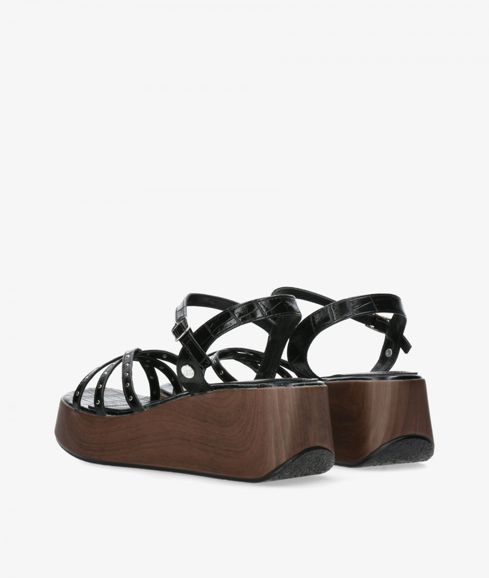 Sandalias ISTERIA  1111 en coco negro