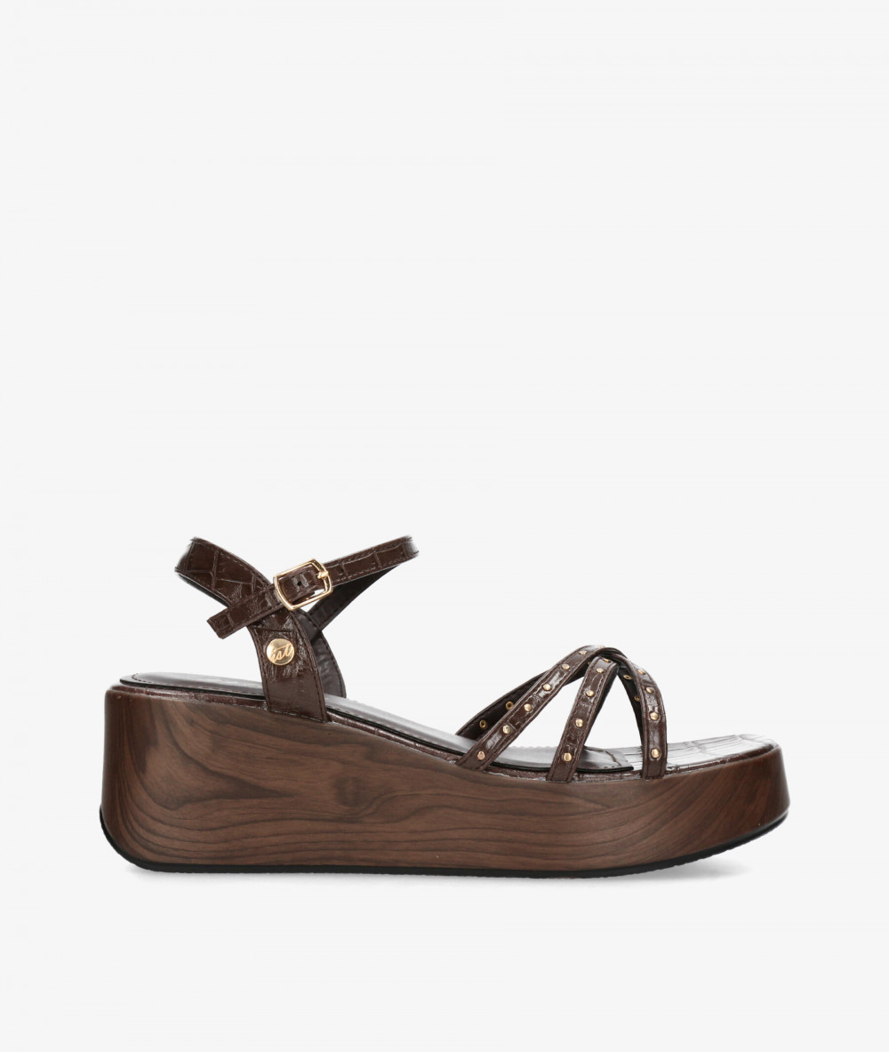 Sandalias ISTERIA  1111 en coco marrón