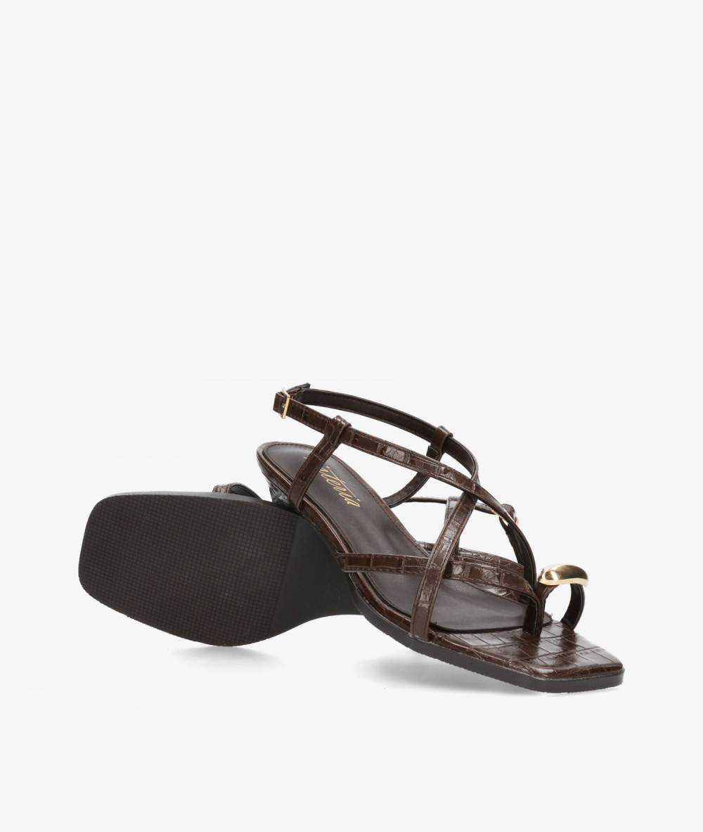 Sandalias ISTERIA  1094 en coco marrón