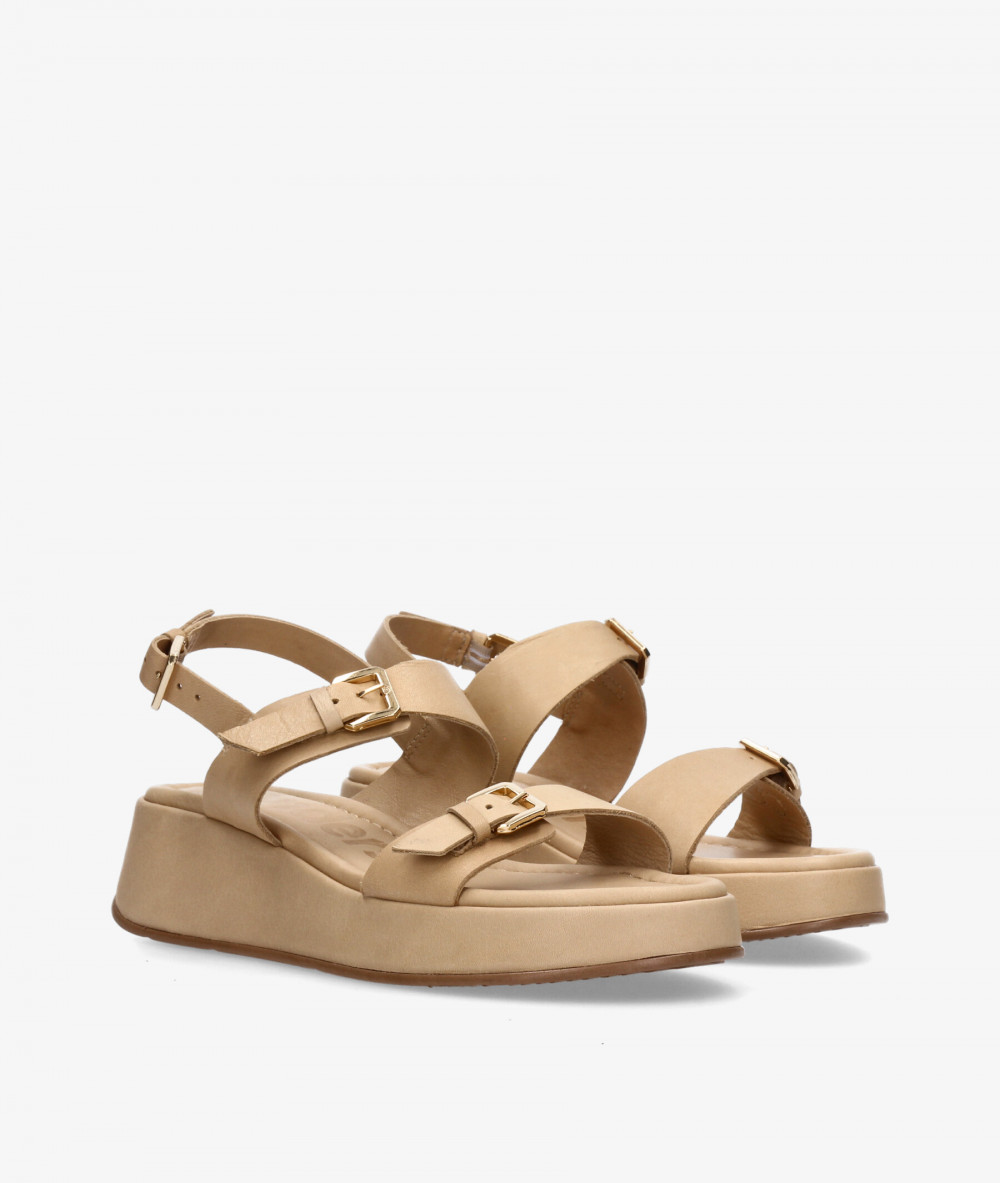 Sandalias Wonders  AT-1057 en beige