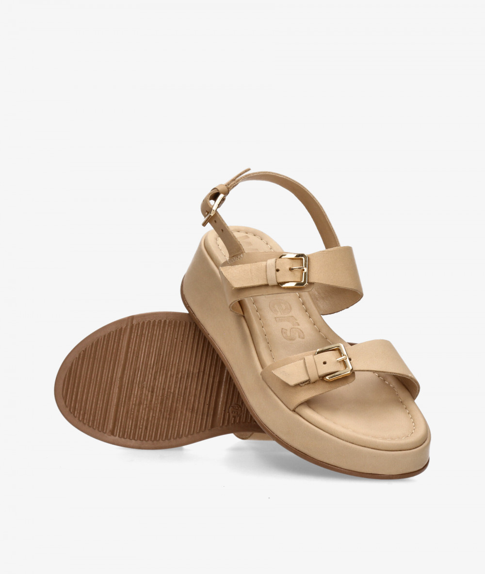 Sandalias Wonders  AT-1057 en beige