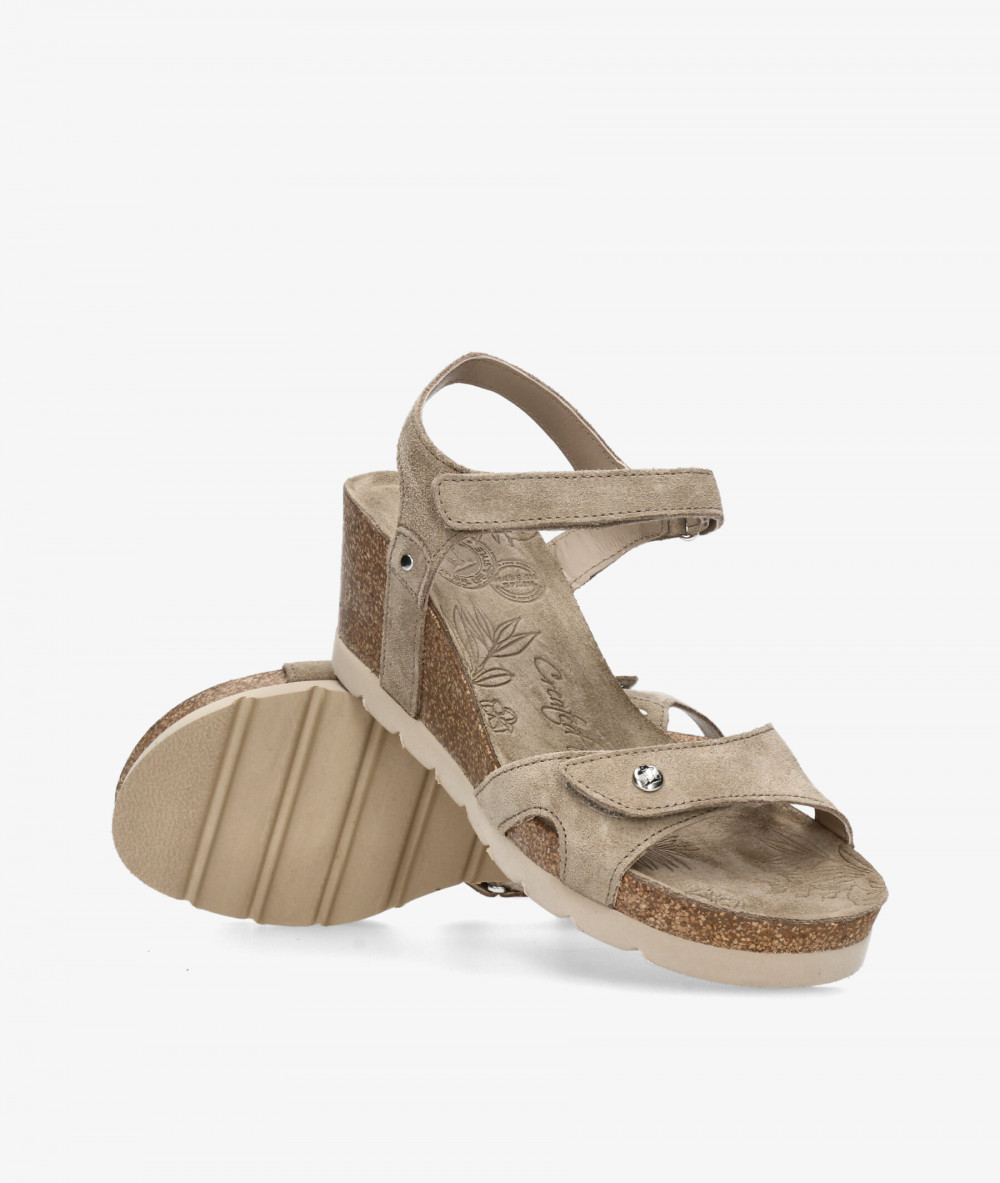 Sandalias Panamá Jack  JULIA  en serraje taupe