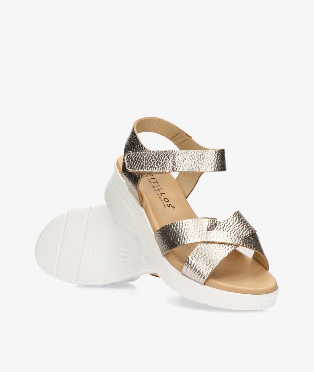 Sandalias Pitillos  11292 en taupe metalizado
