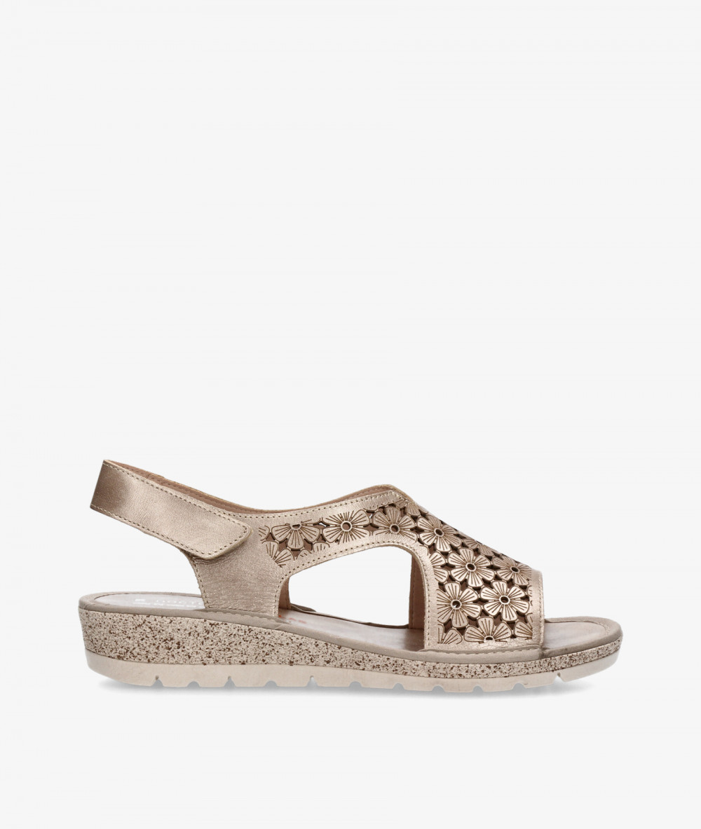 Sandalias DOCTOR CUTILLAS  35334 en taupe metalizado