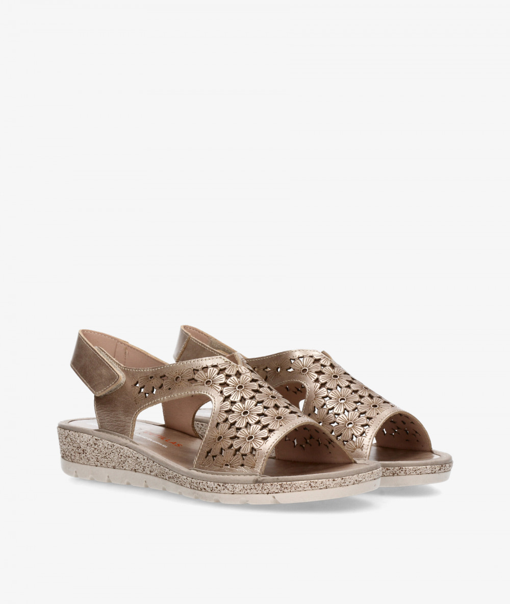 Sandalias DOCTOR CUTILLAS  35334 en taupe metalizado
