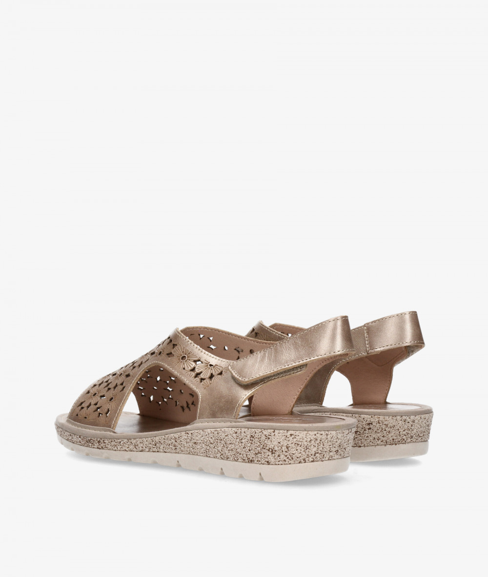 Sandalias DOCTOR CUTILLAS  35334 en taupe metalizado
