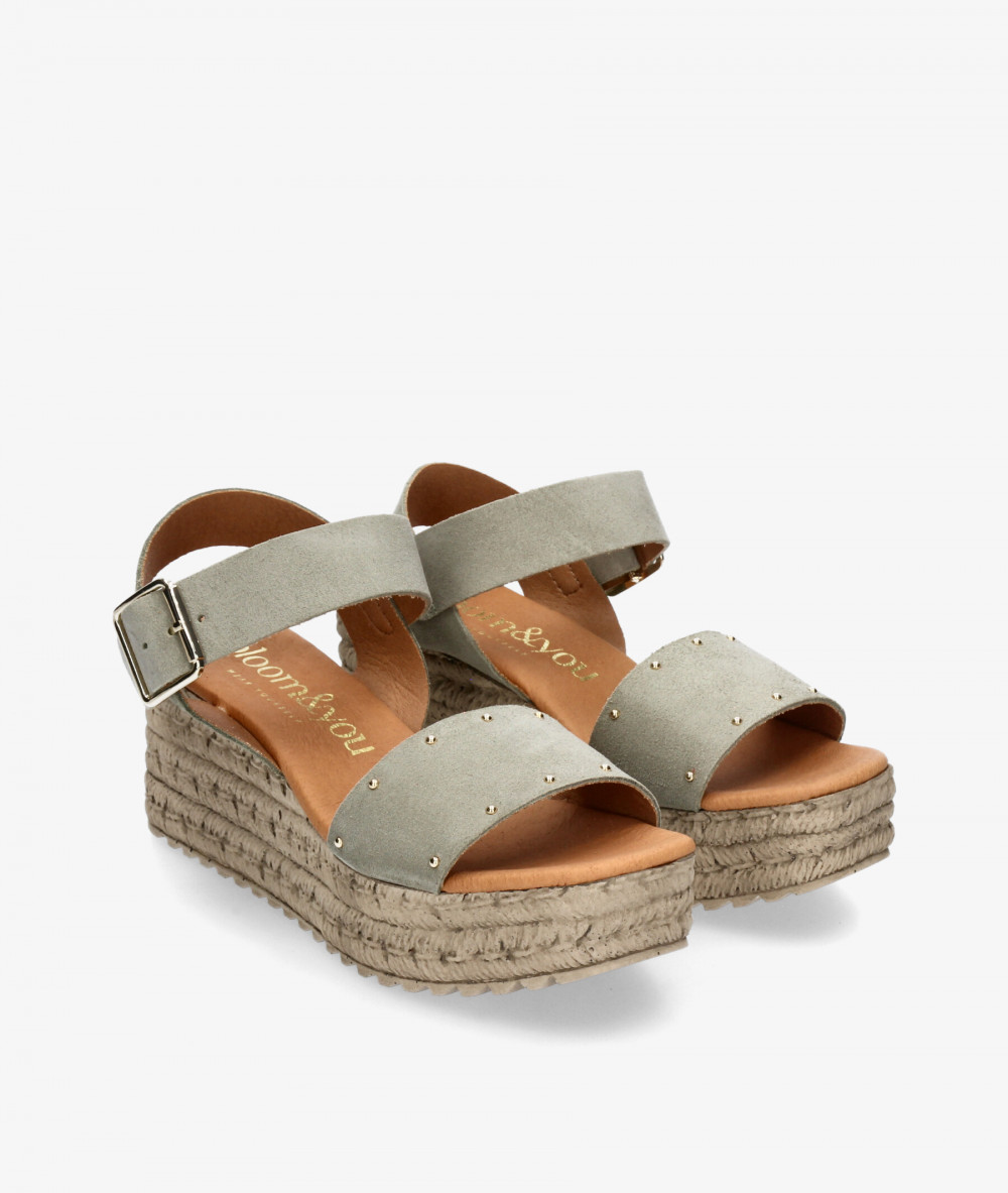 Sandalias bloom&you  AURORA en serraje kaki
