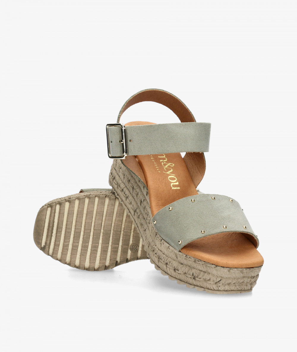 Sandalias bloom&you  AURORA en serraje kaki