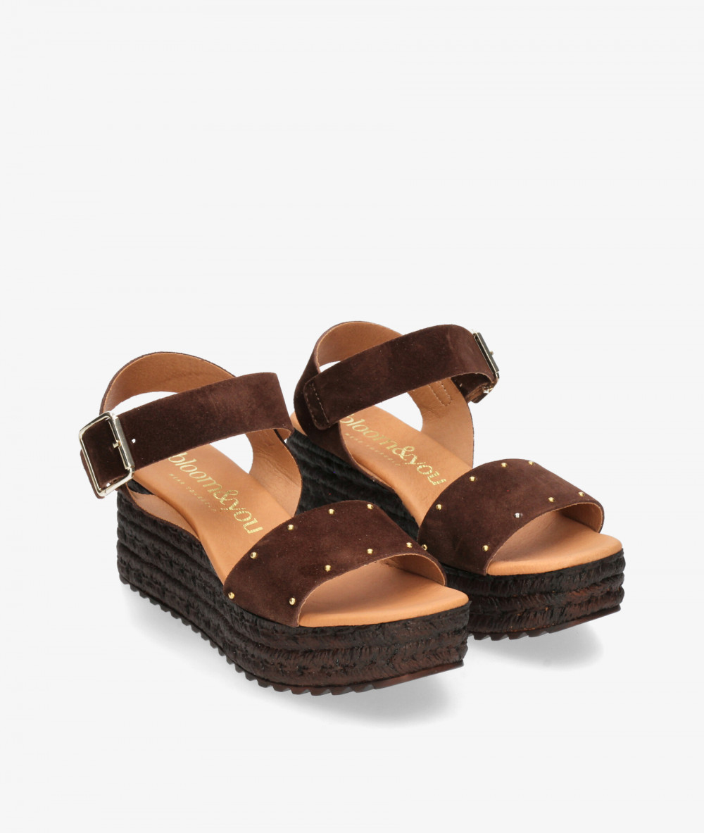 Sandalias bloom&you  AURORA en serraje marrón