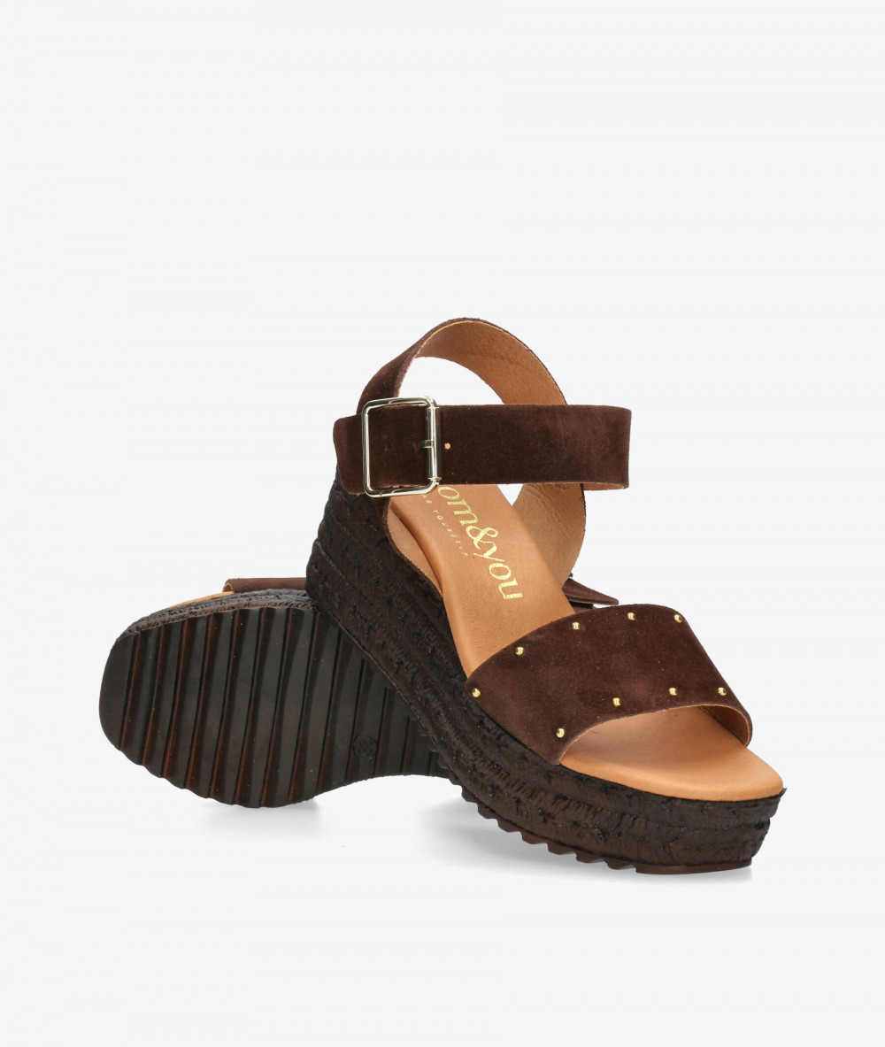 Sandalias bloom&you  AURORA en serraje marrón