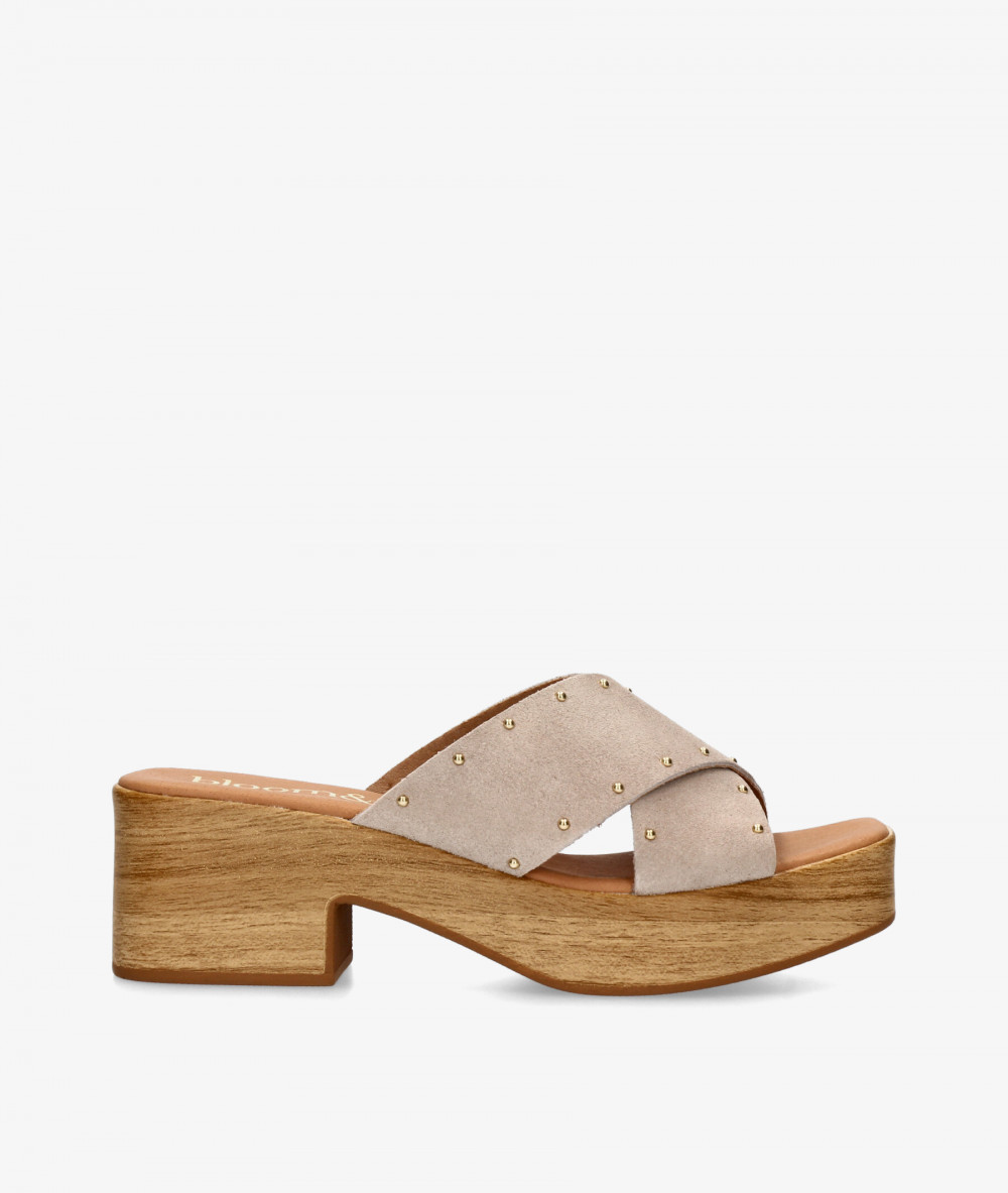 Sandalias bloom&you  VERONICA en serraje piedra