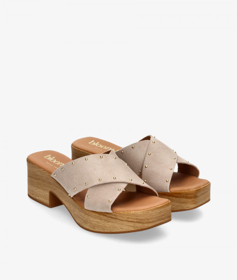 Sandalias bloom&you  VERONICA en serraje piedra