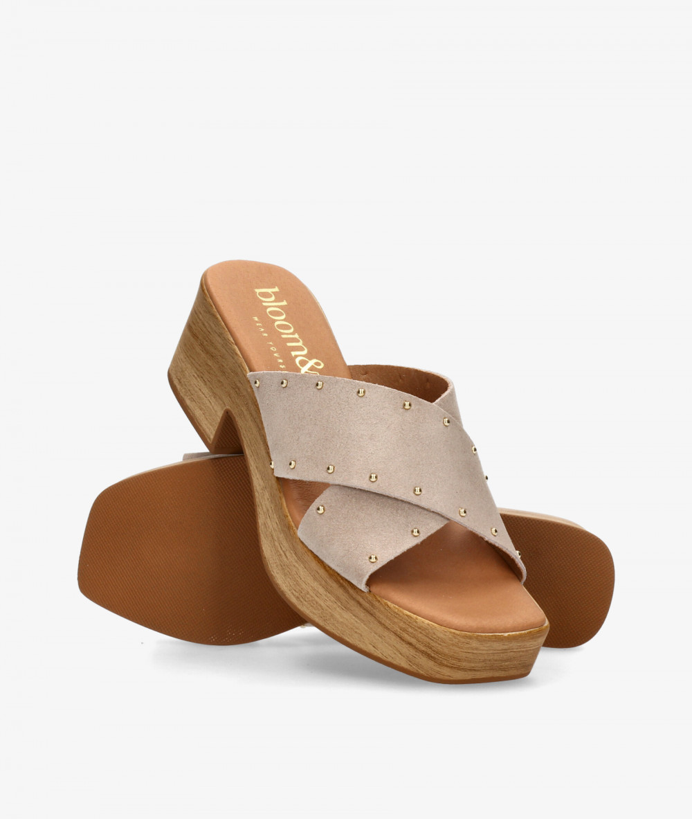 Sandalias bloom&you  VERONICA en serraje piedra