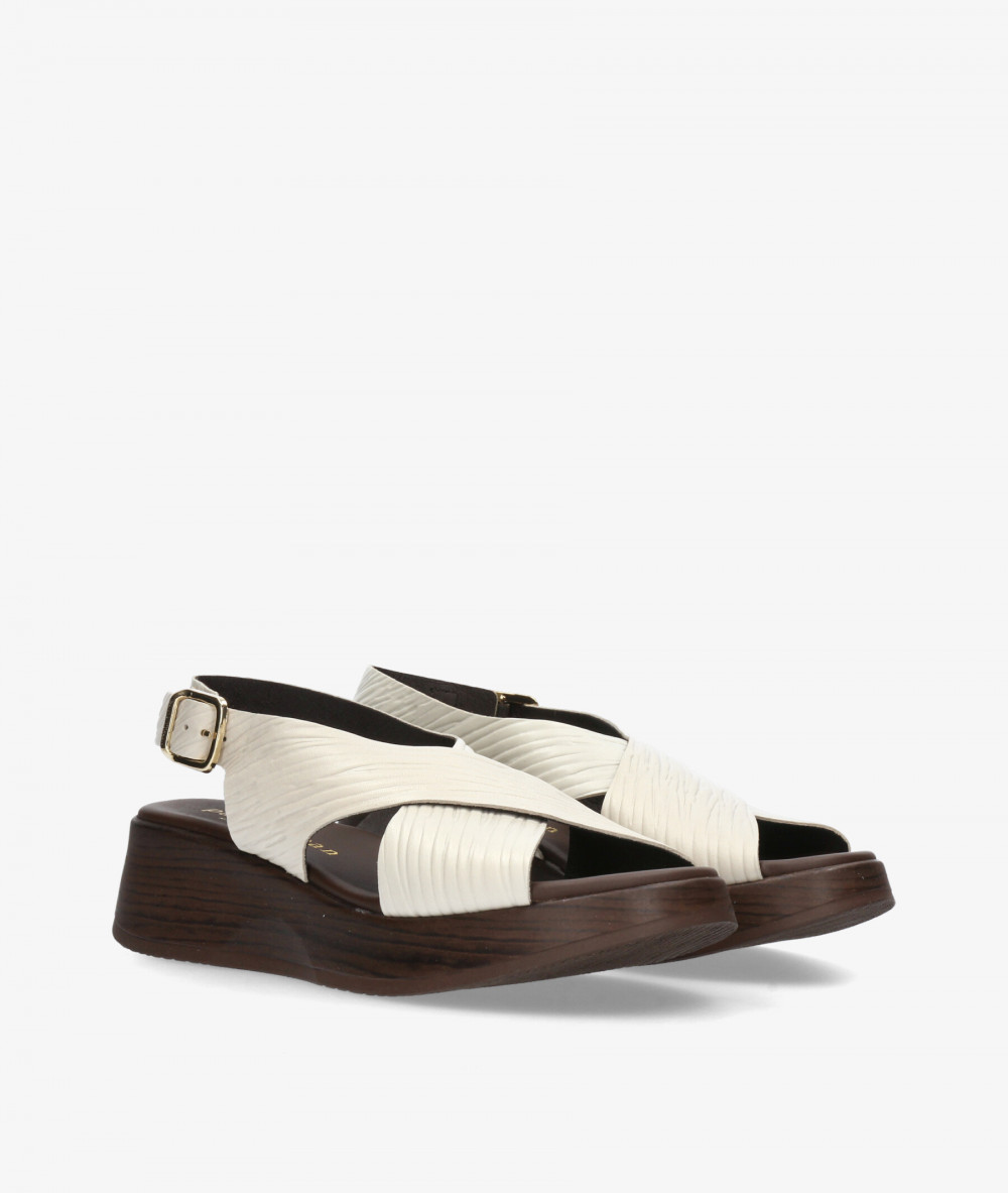 Sandalias Paula Urban  33-2070 en hueso