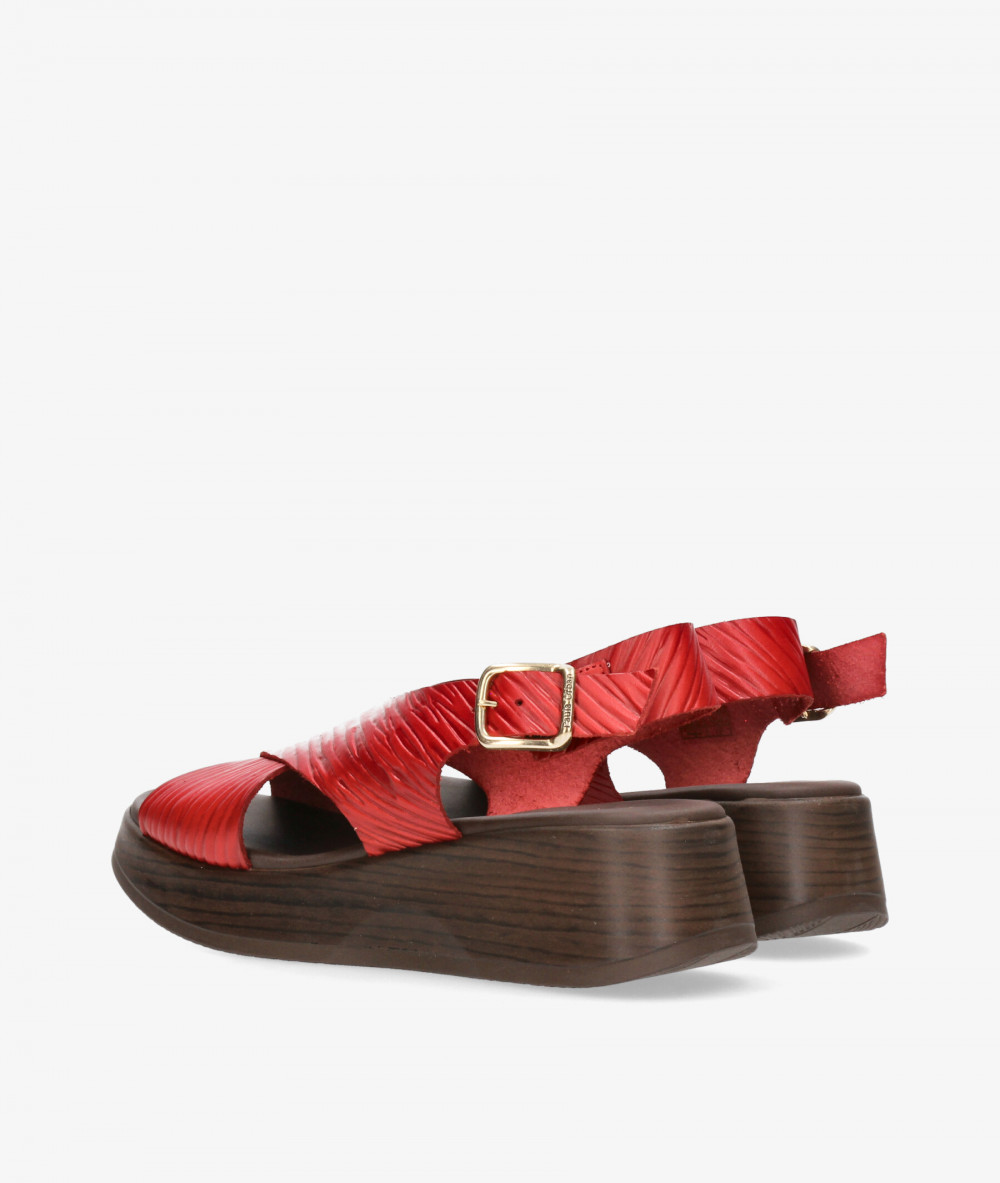 Sandalias Paula Urban  33-2070 en rojo