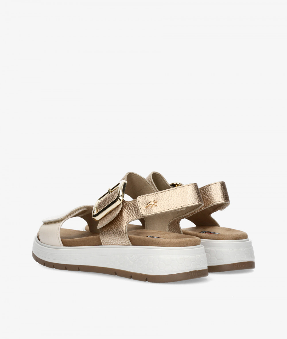 Sandalias Fluchos  F2166 en taupe metalizado