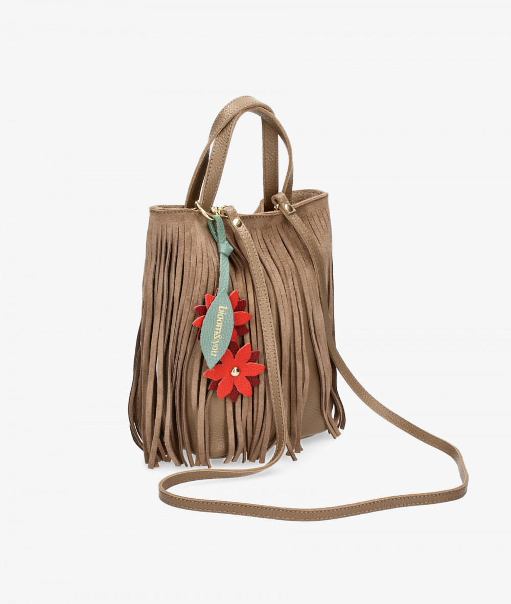 Bolso de piel bloom&you BLOOM FRINGES en topo