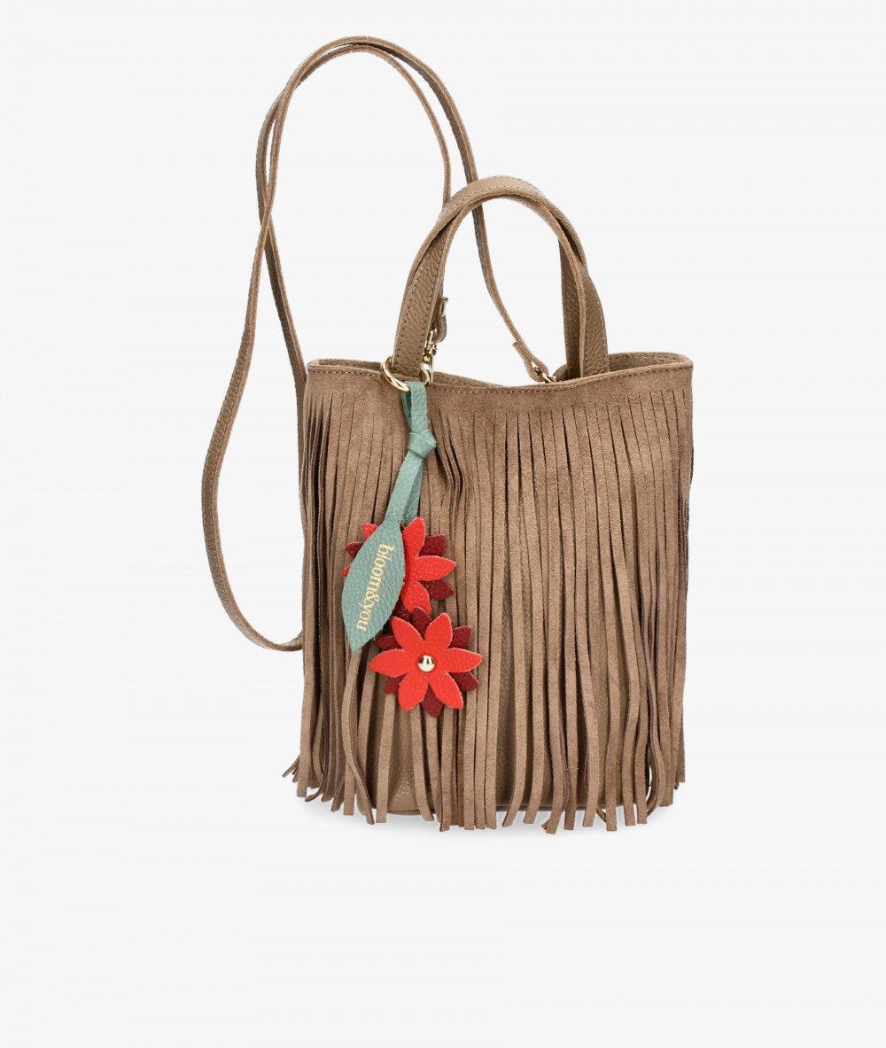 Bolso de piel bloom&you BLOOM FRINGES en topo