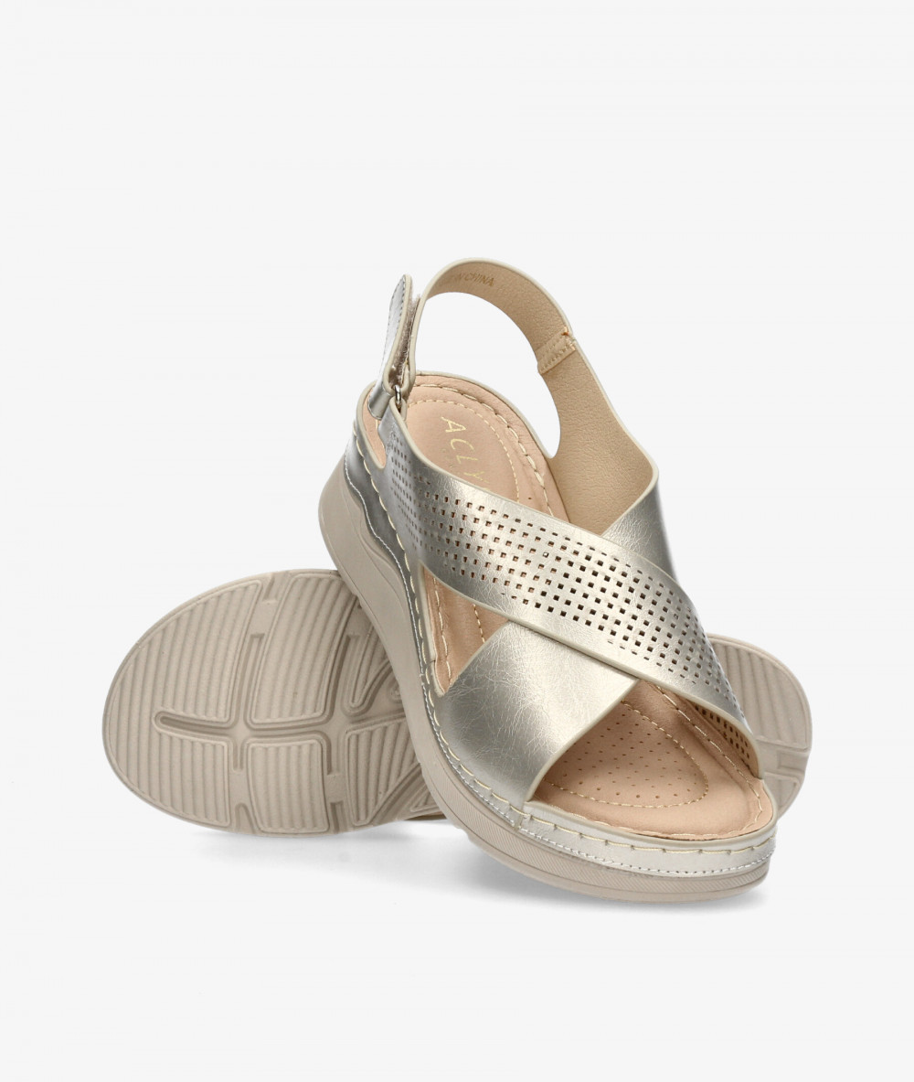 Sandalias ACLYS- CONFOR  VIVI- 3  2133-1 en platino