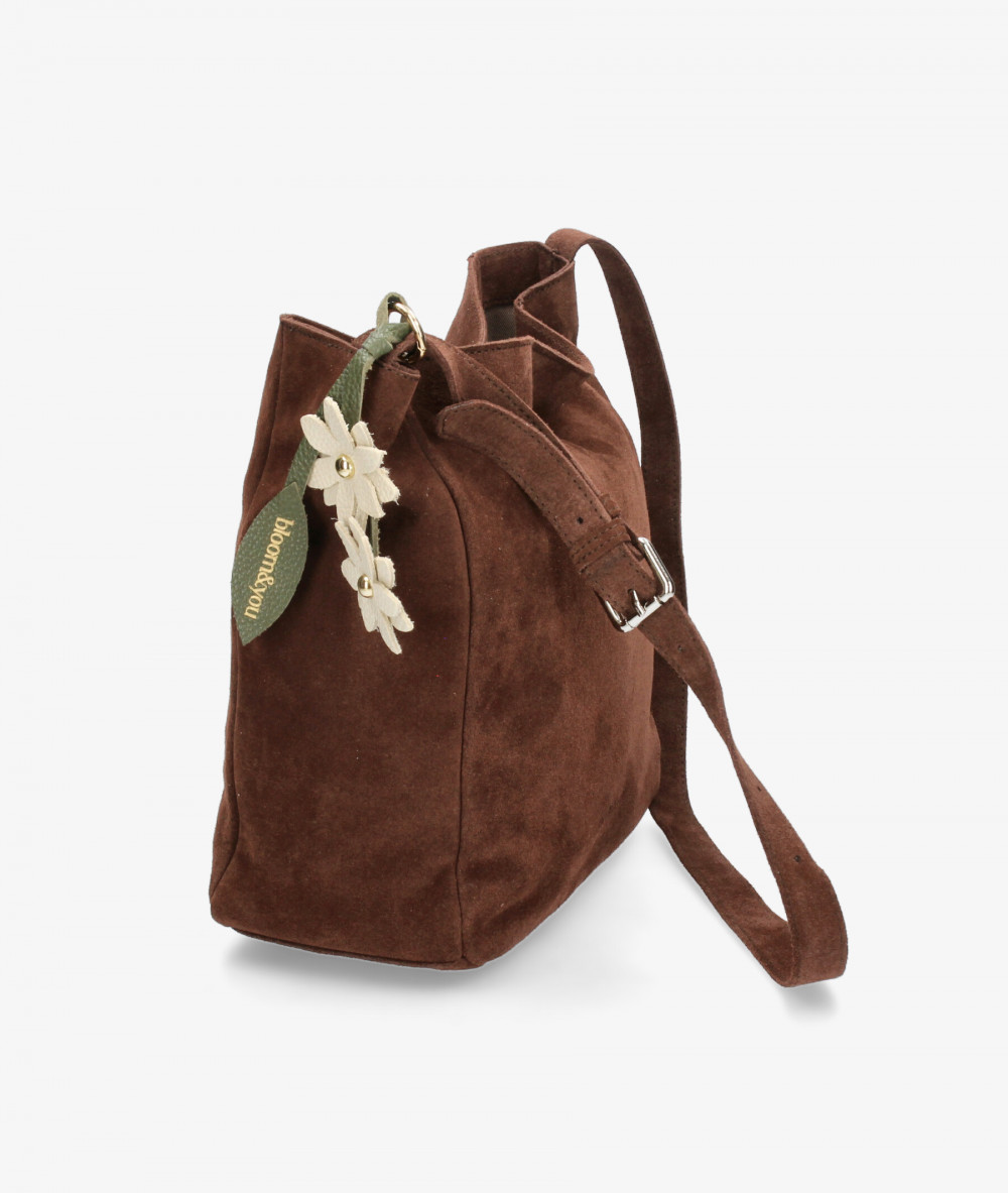 Bolso de piel bloom&you TEXAS en serraje marrón