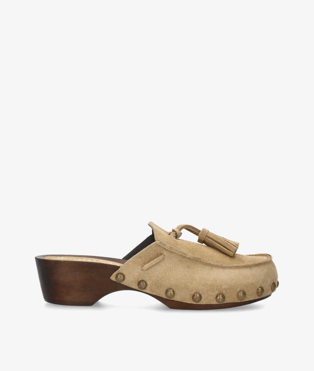 Zuecos bloom&you NINA en serraje taupe