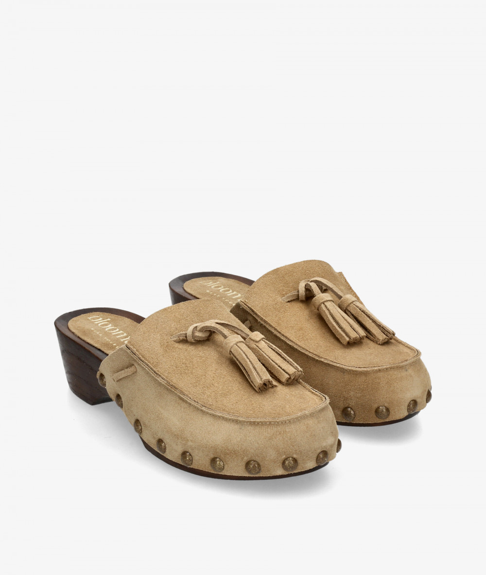 Zuecos bloom&you NINA en serraje taupe