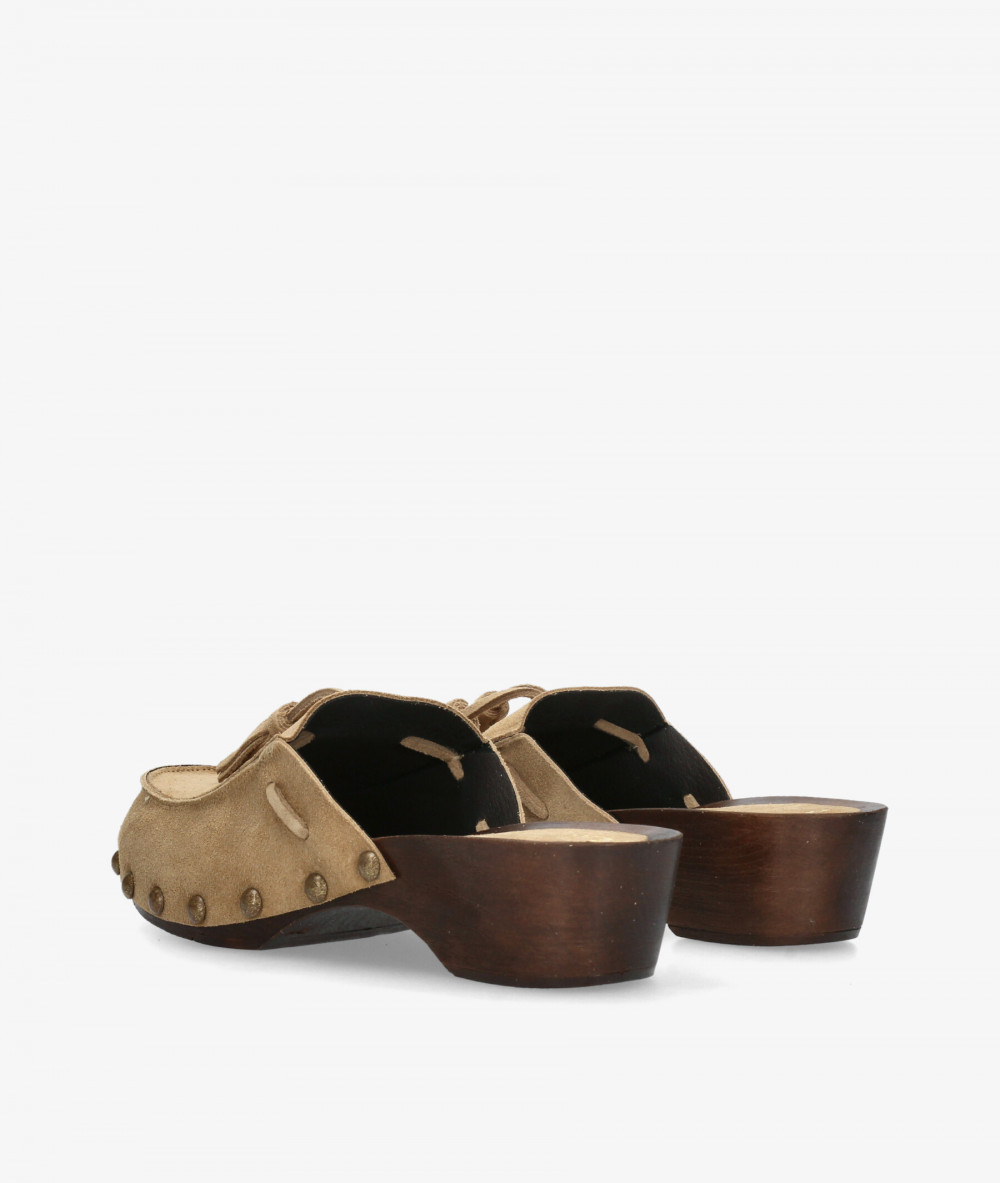 Zuecos bloom&you NINA en serraje taupe