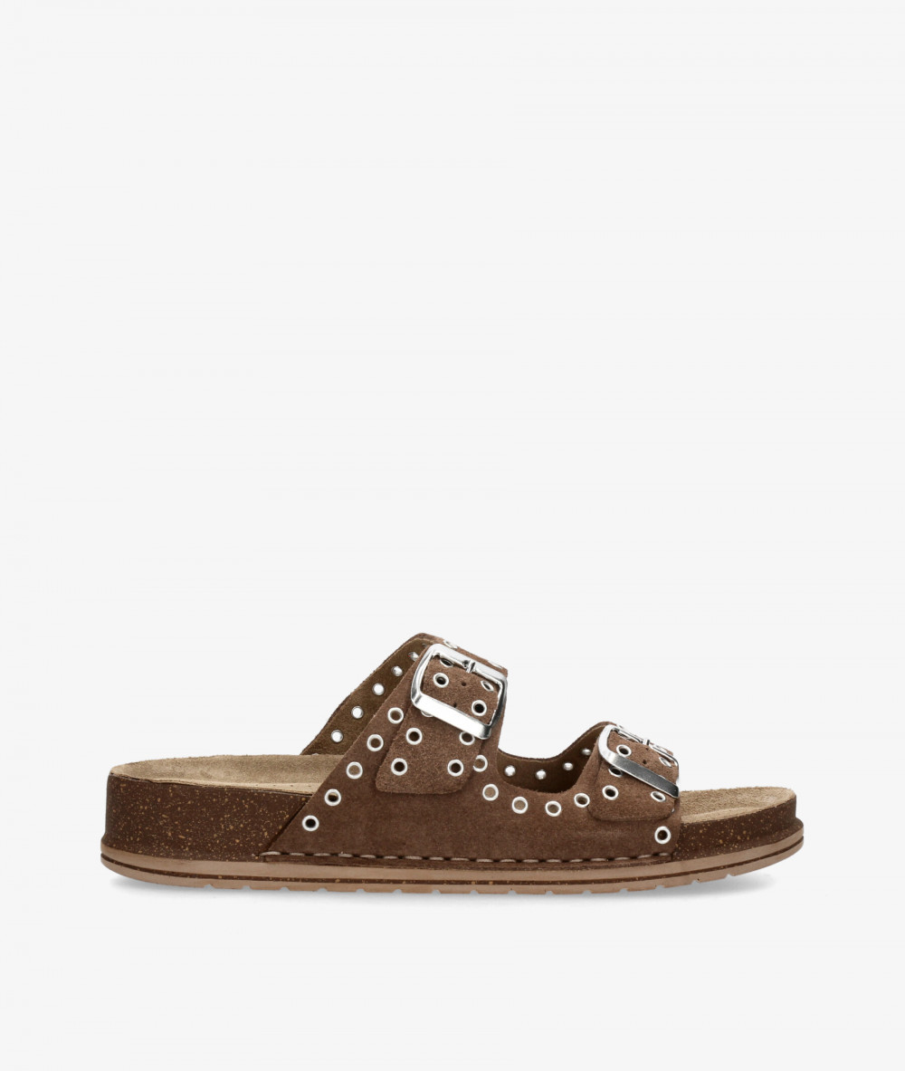 Walk & Fly Sandals  7447-47811 in taupe split suede