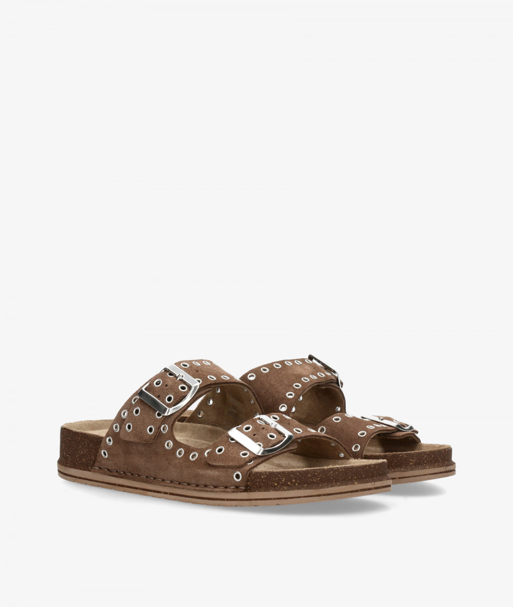 Walk & Fly Sandals  7447-47811 in taupe split suede