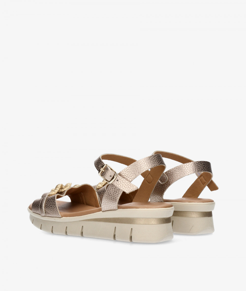 Sandalias Valeria´s  2622-R en taupe metalizado