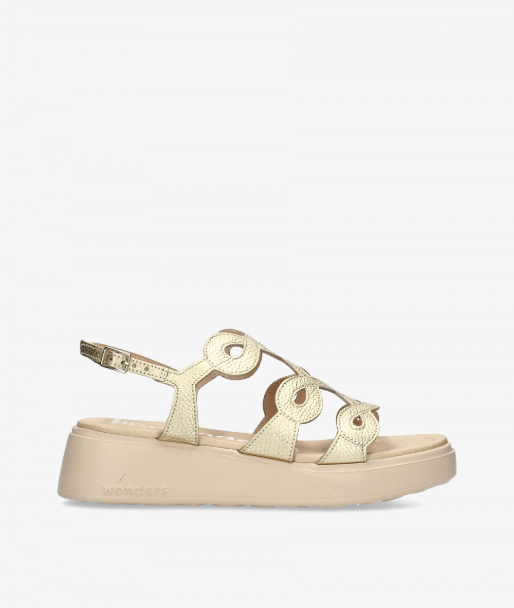 Sandalias Wonders  A-4503 en platino