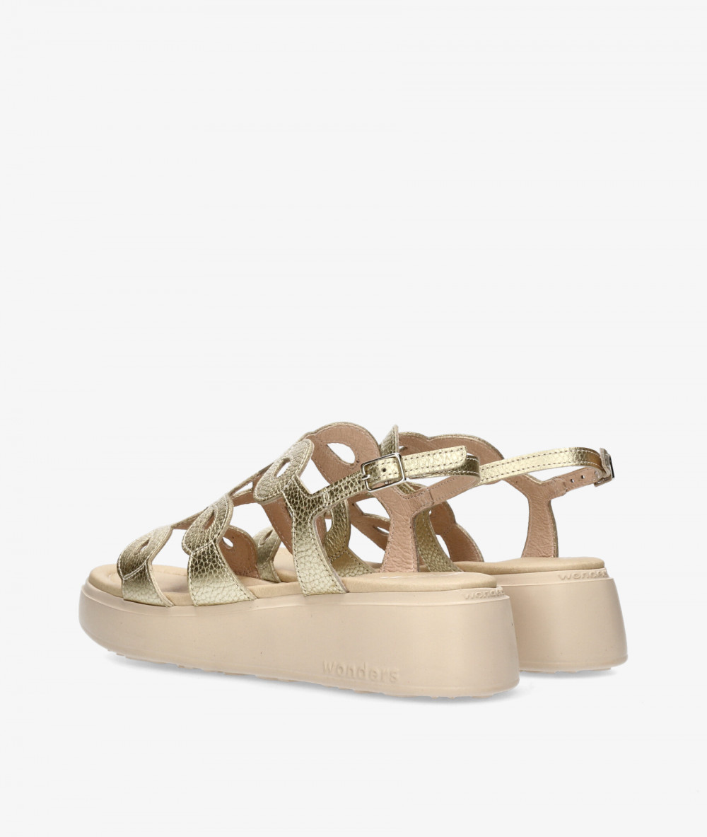 Sandalias Wonders  A-4503 en platino