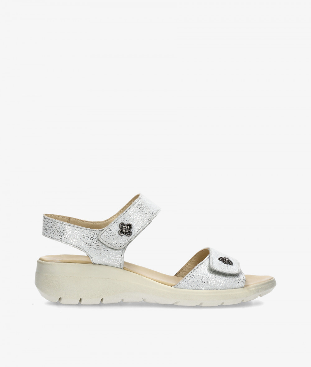 Sandalias St. Gallen  FLOR 01 en blanco