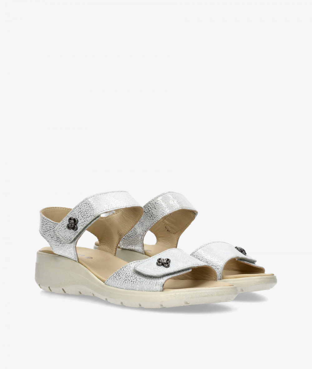 Sandalias St. Gallen  FLOR 01 en blanco