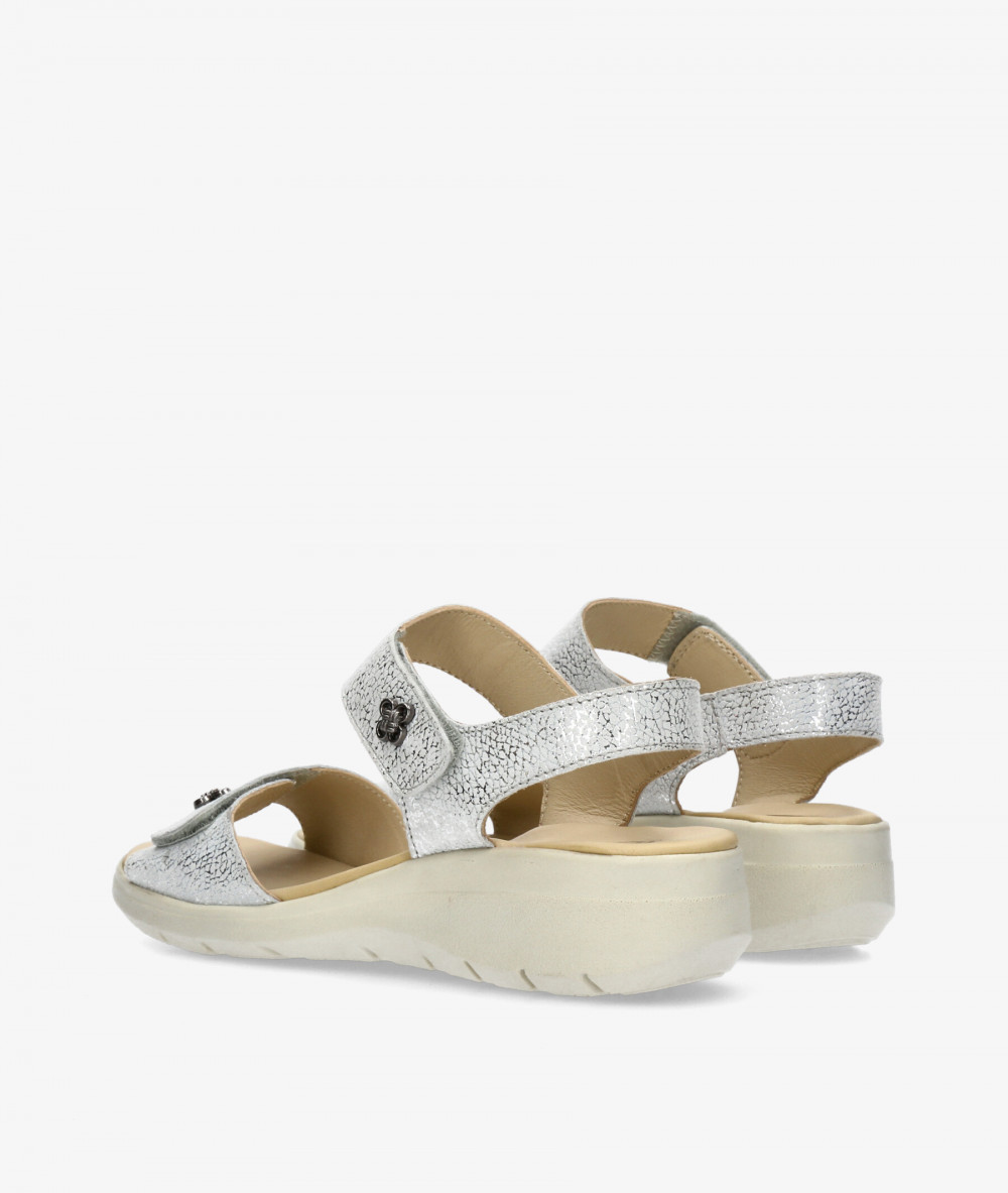 Sandalias St. Gallen  FLOR 01 en blanco