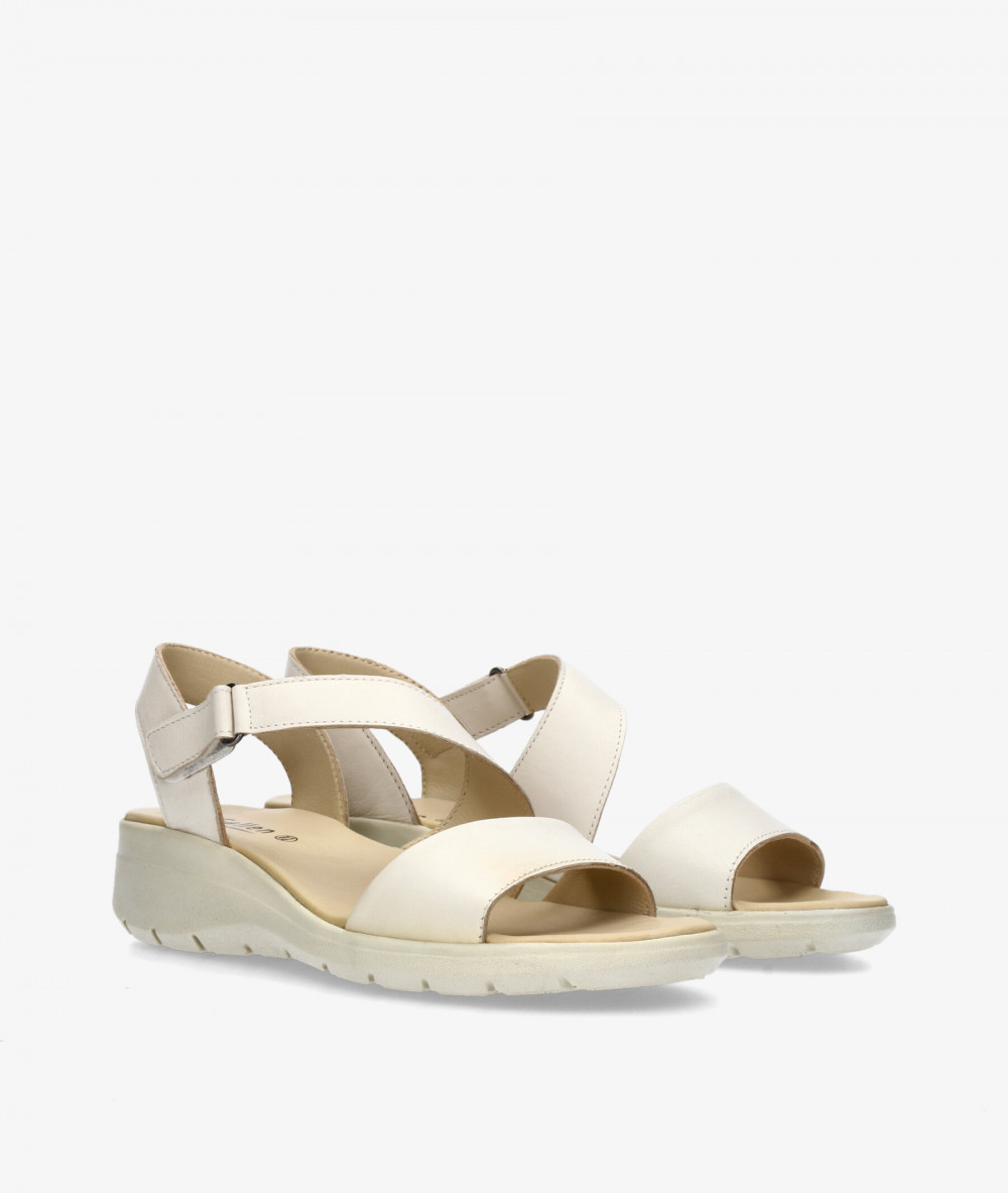 Sandalias St. Gallen  FLOR 02 en blanco