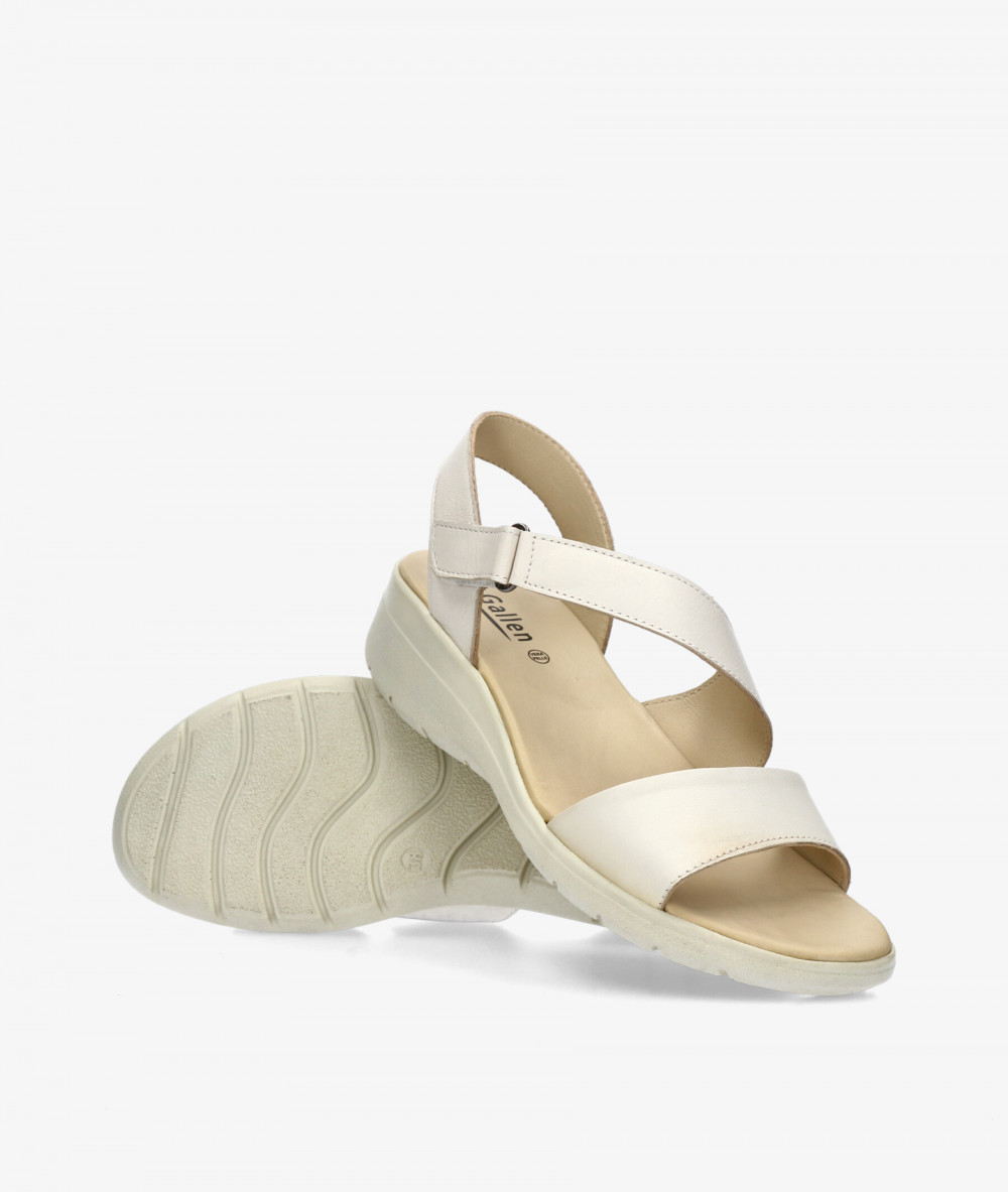 Sandalias St. Gallen  FLOR 02 en blanco