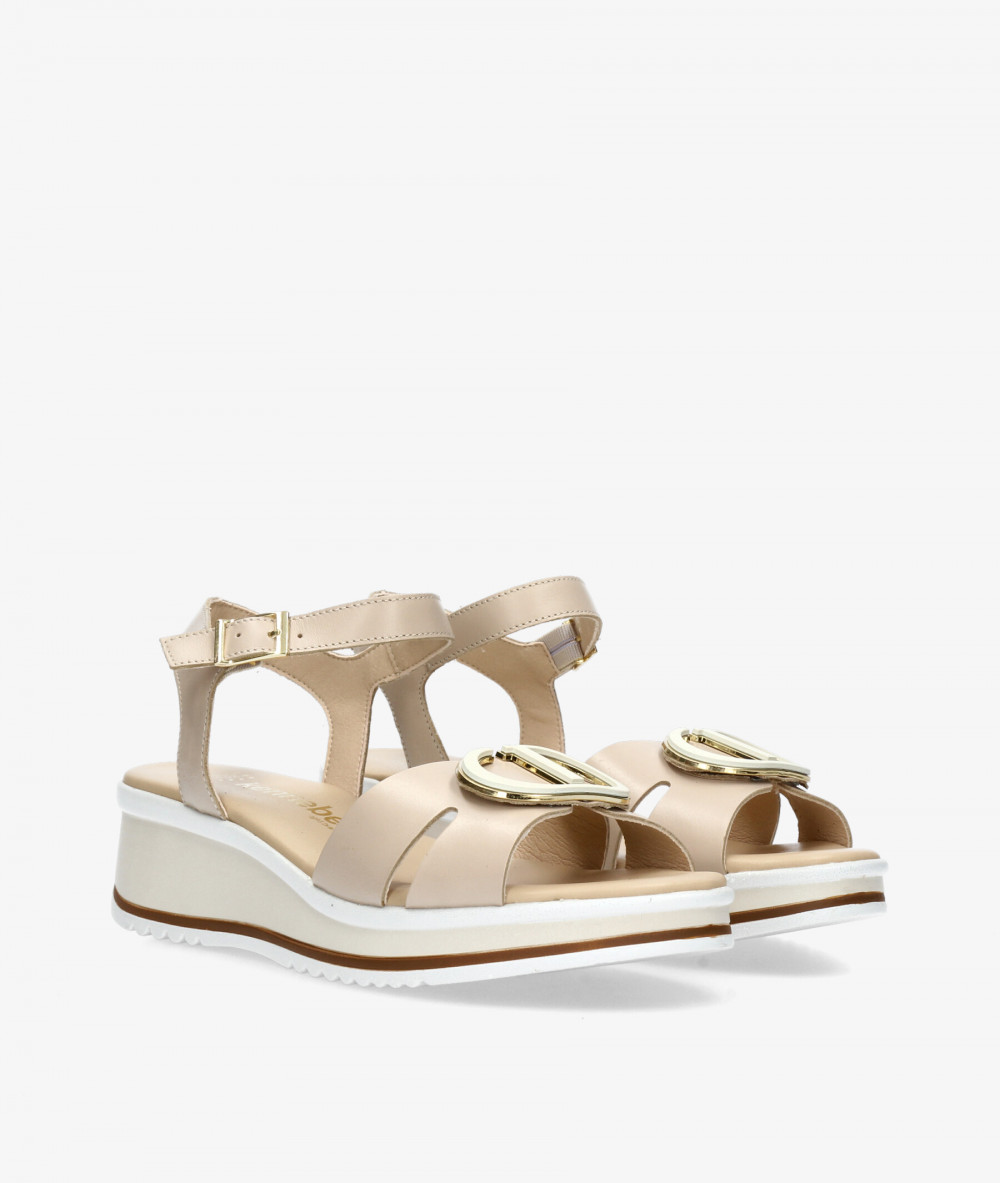 Sandalias Kénnebec  892-HEBILLA en beige