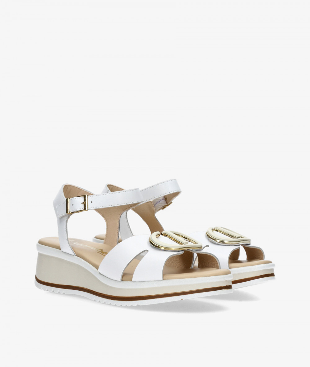 Sandalias Kénnebec  892-HEBILLA en blanco