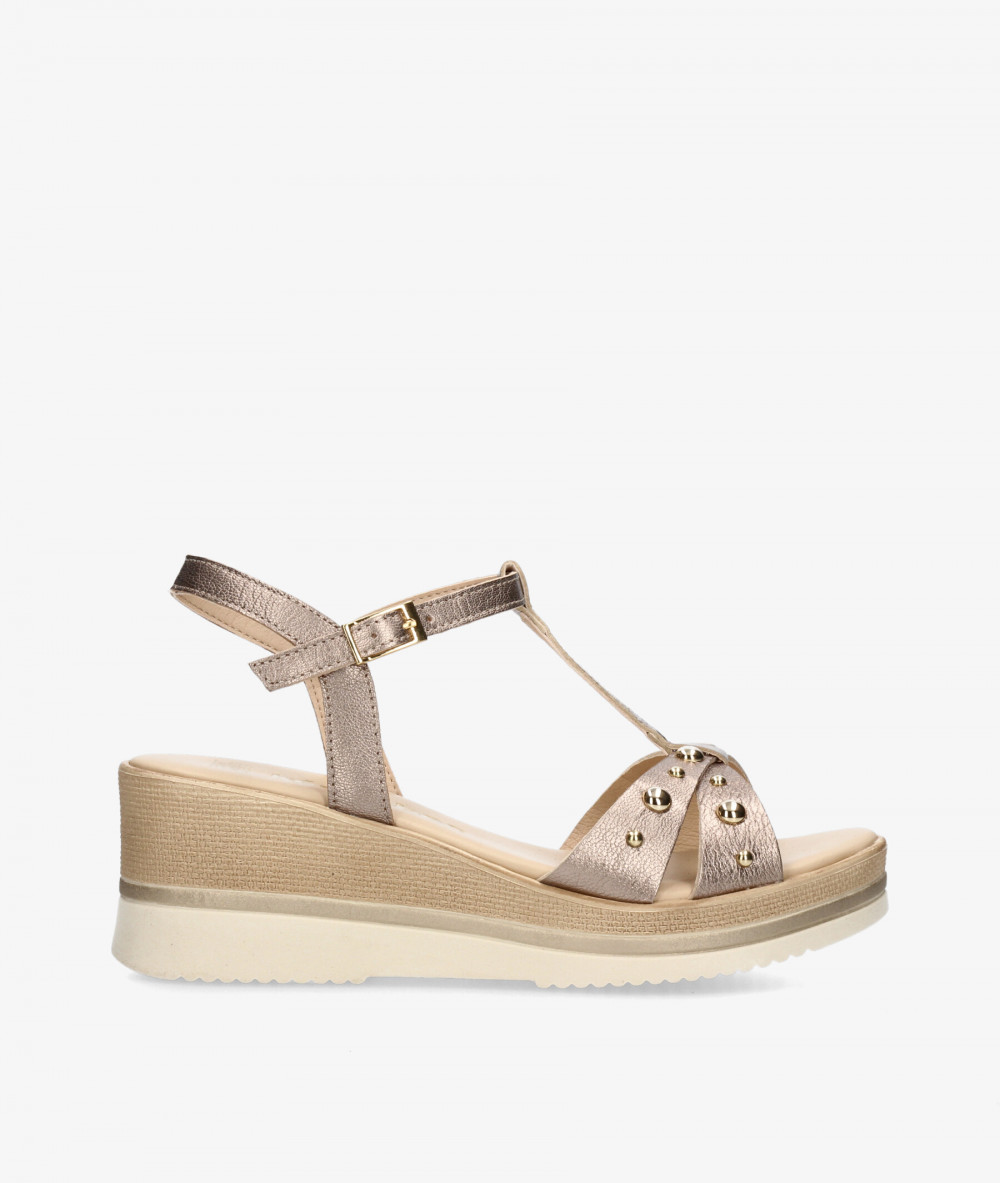Sandalias Kénnebec  1012 en taupe metalizado