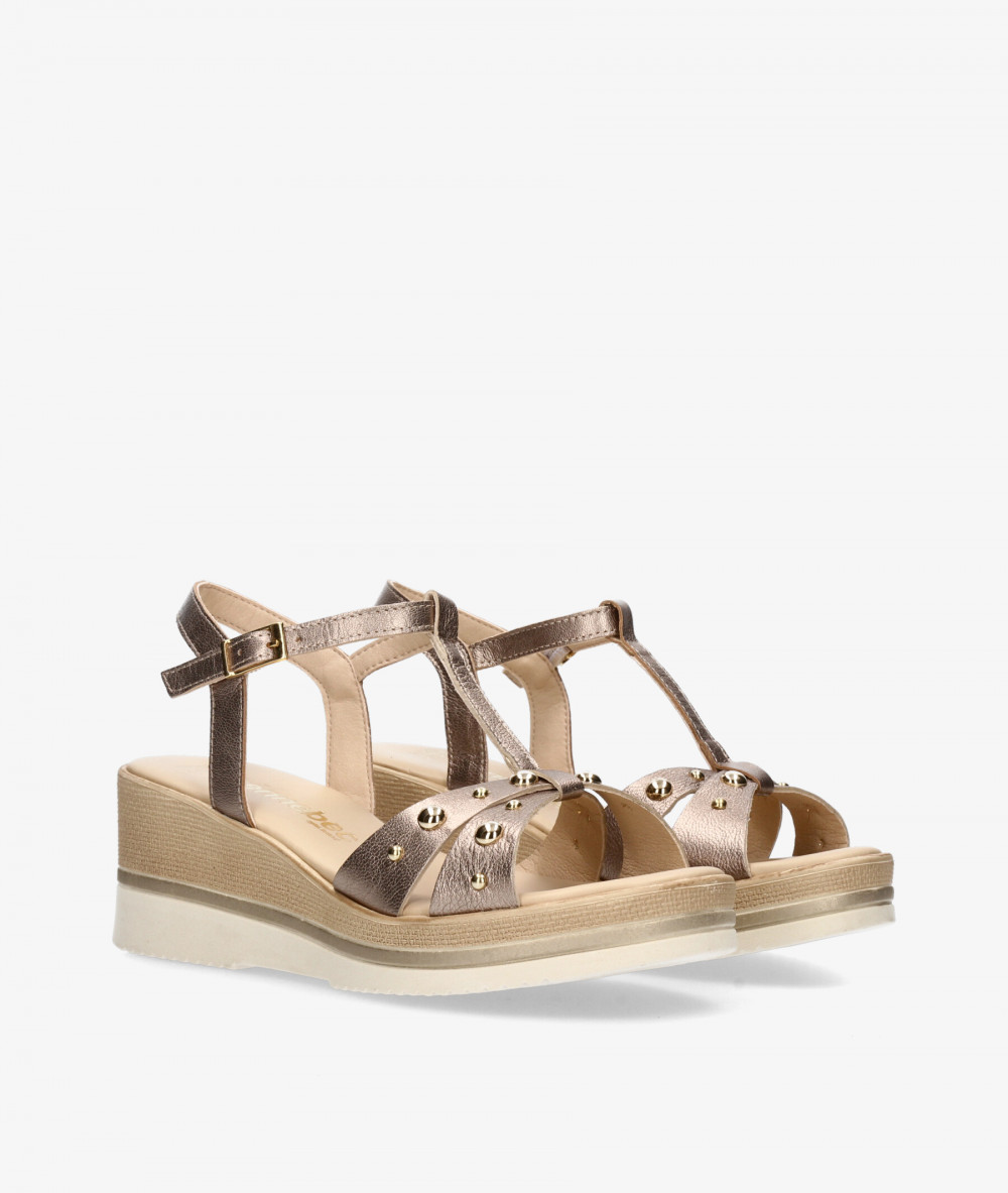 Sandalias Kénnebec  1012 en taupe metalizado