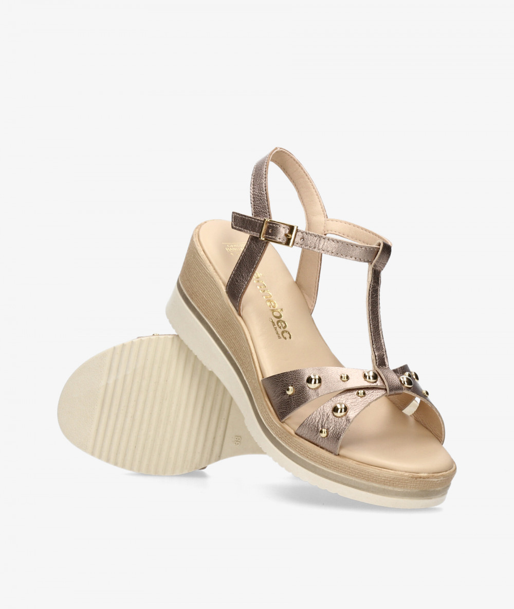 Sandalias Kénnebec  1012 en taupe metalizado