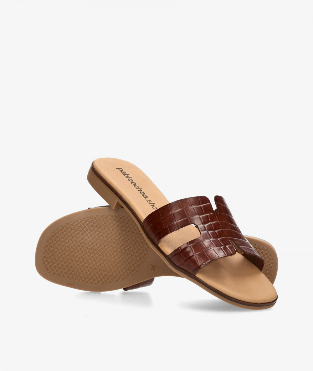 Sandalias pabloochoa.shoes  1842 en coco marrón