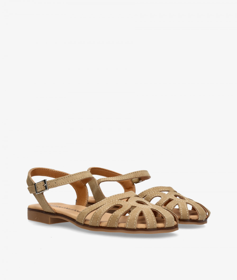Sandalias pabloochoa.shoes  483 en serraje taupe