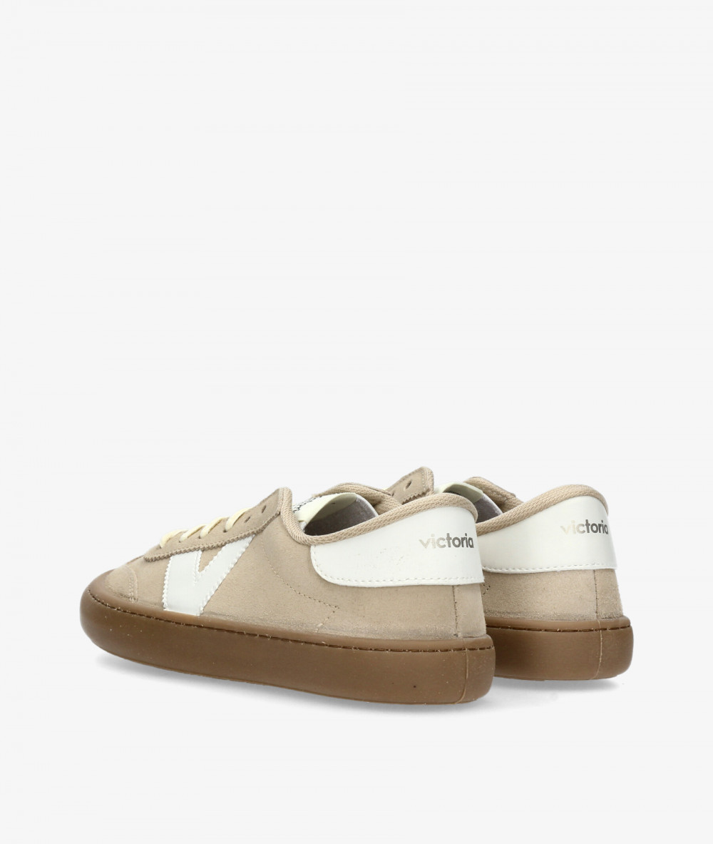 Deportivos Victoria OLMO BAREFOOT en serraje beige