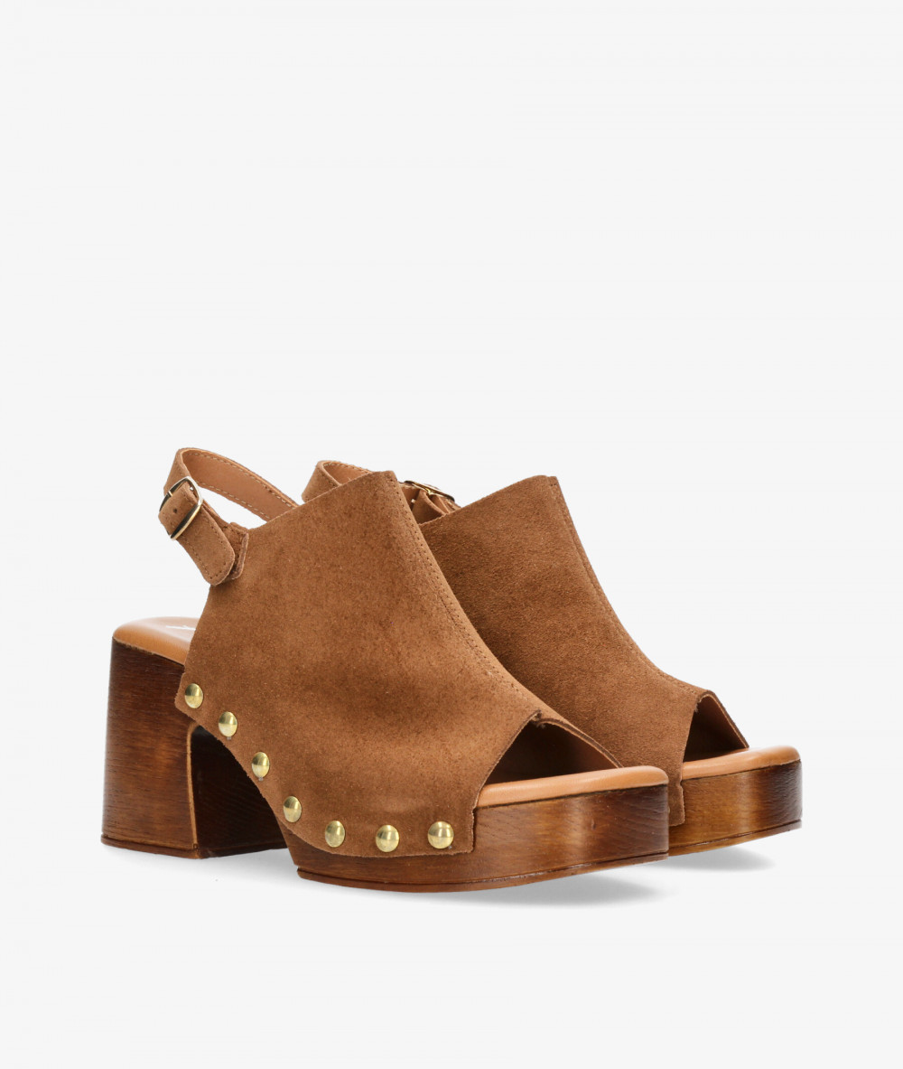 Sandalias FRESIA  482 en serraje cuero